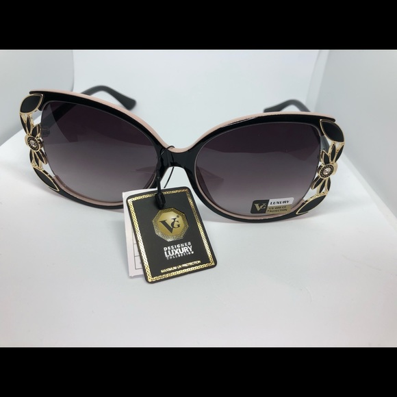 🆕 VG Butterfly Pink Rhinestone Fashion Sunglasses - Picture 2 of 6
